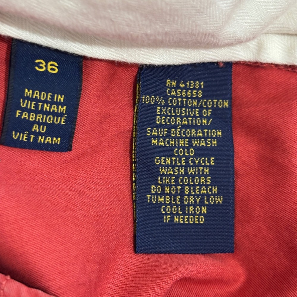 Polo Ralph Lauren Cargo Shorts Mens Size 36 Red Pockets Longer Inseam 10 inches - Picture 3 of 10